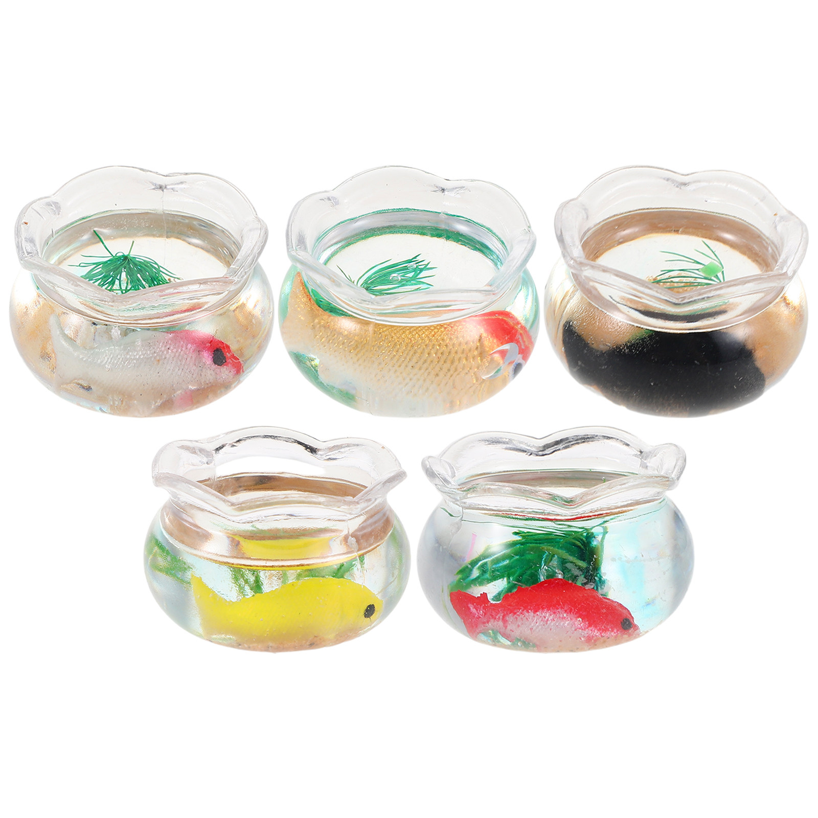 5Pcs Akuarium Miniatur Bentuk  - Aquarium Planted Plants ulasan dan harga